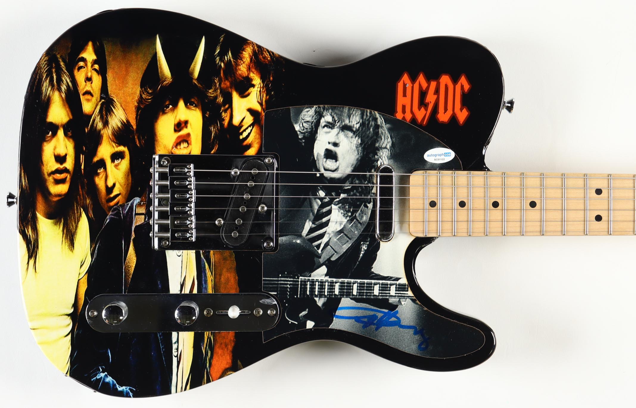 Angus Young Signed Custom AC/DC Custom Electric Guitar (ACOA) at PristineAuction.com Angus Young Signed Custom AC/DC Custom Electric Guitar (ACOA) at PristineAuction.com