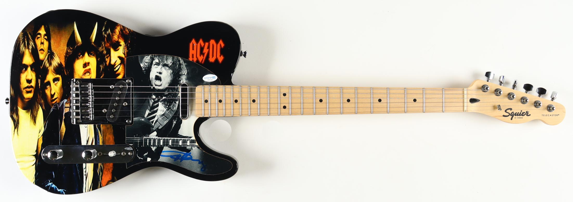 Angus Young Signed Custom AC/DC Custom Electric Guitar (ACOA) at PristineAuction.com Angus Young Signed Custom AC/DC Custom Electric Guitar (ACOA) at PristineAuction.com