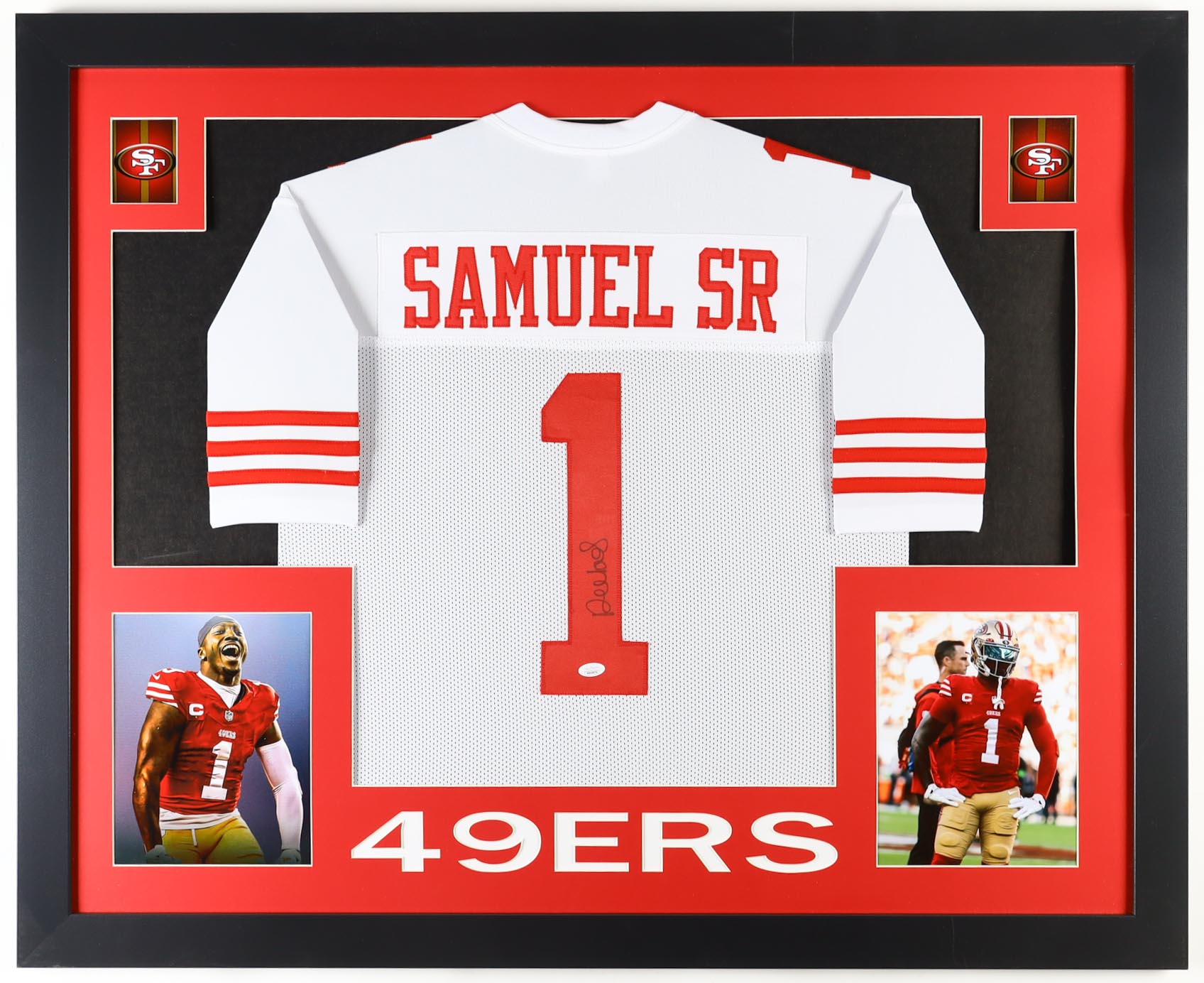 Deebo Samuel Signed Custom Framed Jersey Display (JSA) at PristineAuction.com Deebo Samuel Signed Custom Framed Jersey Display (JSA) at PristineAuction.com