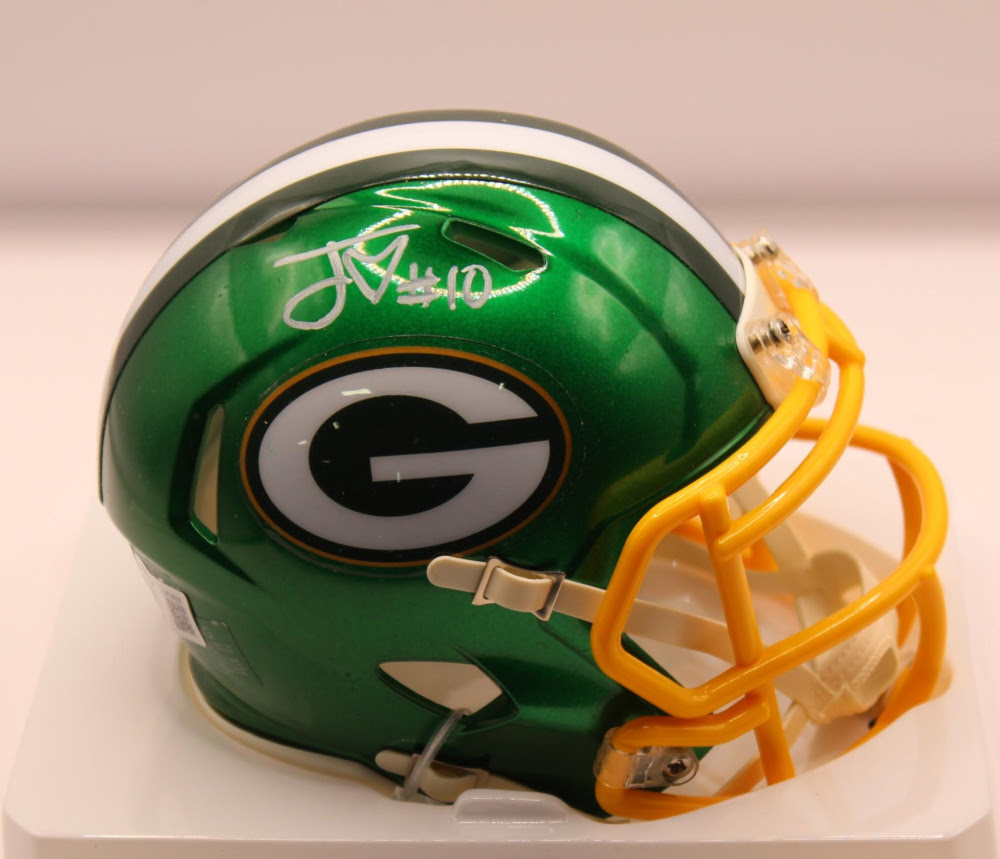 Jordan Love Signed Packers Flash Alternate Speed Mini Helmet (Beckett) at PristineAuction.com Jordan Love Signed Packers Flash Alternate Speed Mini Helmet (Beckett) at PristineAuction.com