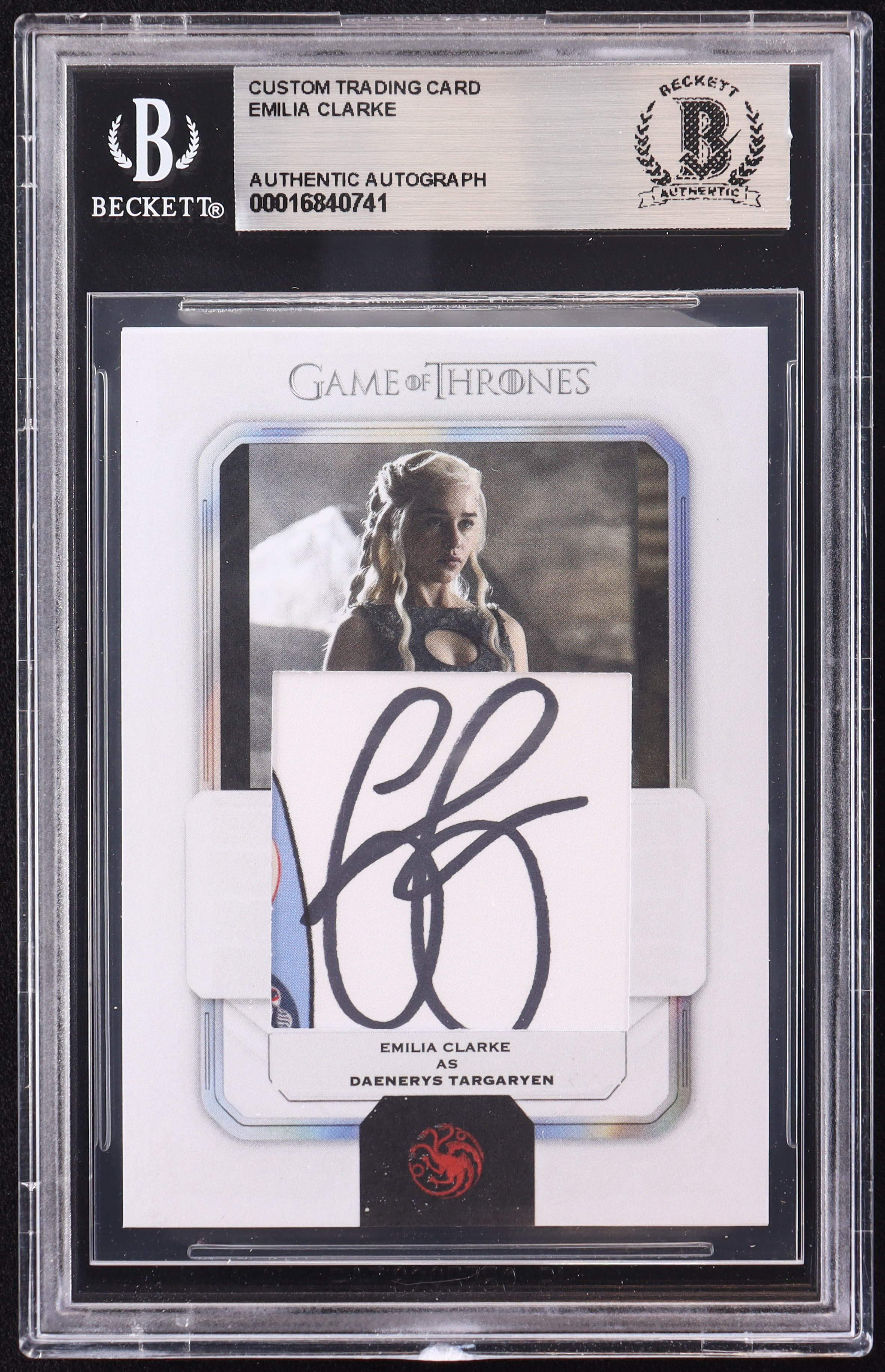 Emilia Clarke Signed "Game of Thrones" Custom Trading Card (BGS) at PristineAuction.com Emilia Clarke Signed "Game of Thrones" Custom Trading Card (BGS) at PristineAuction.com