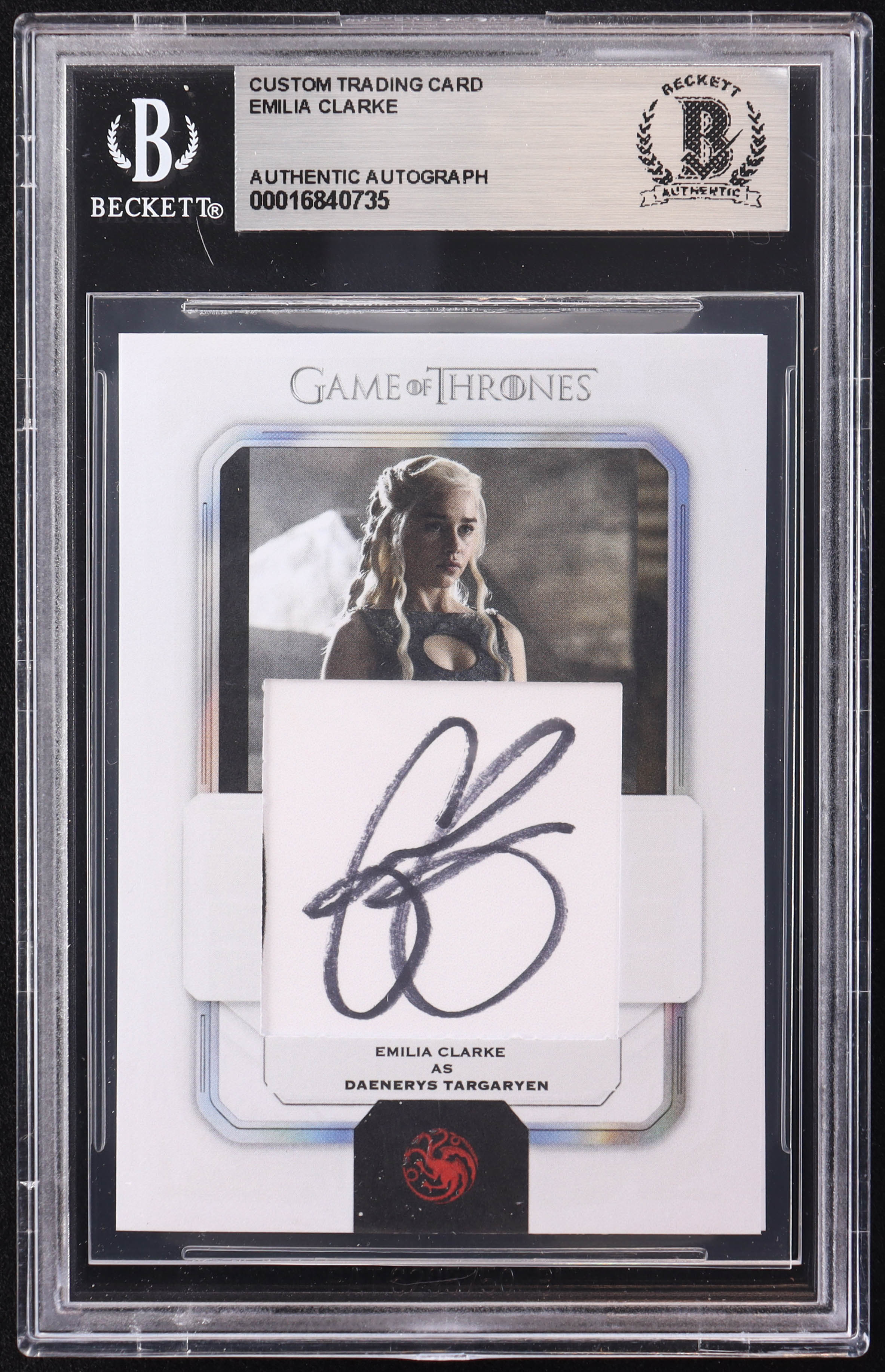 Emilia Clarke Signed "Game of Thrones" Custom Trading Card (BGS) at PristineAuction.com Emilia Clarke Signed "Game of Thrones" Custom Trading Card (BGS) at PristineAuction.com