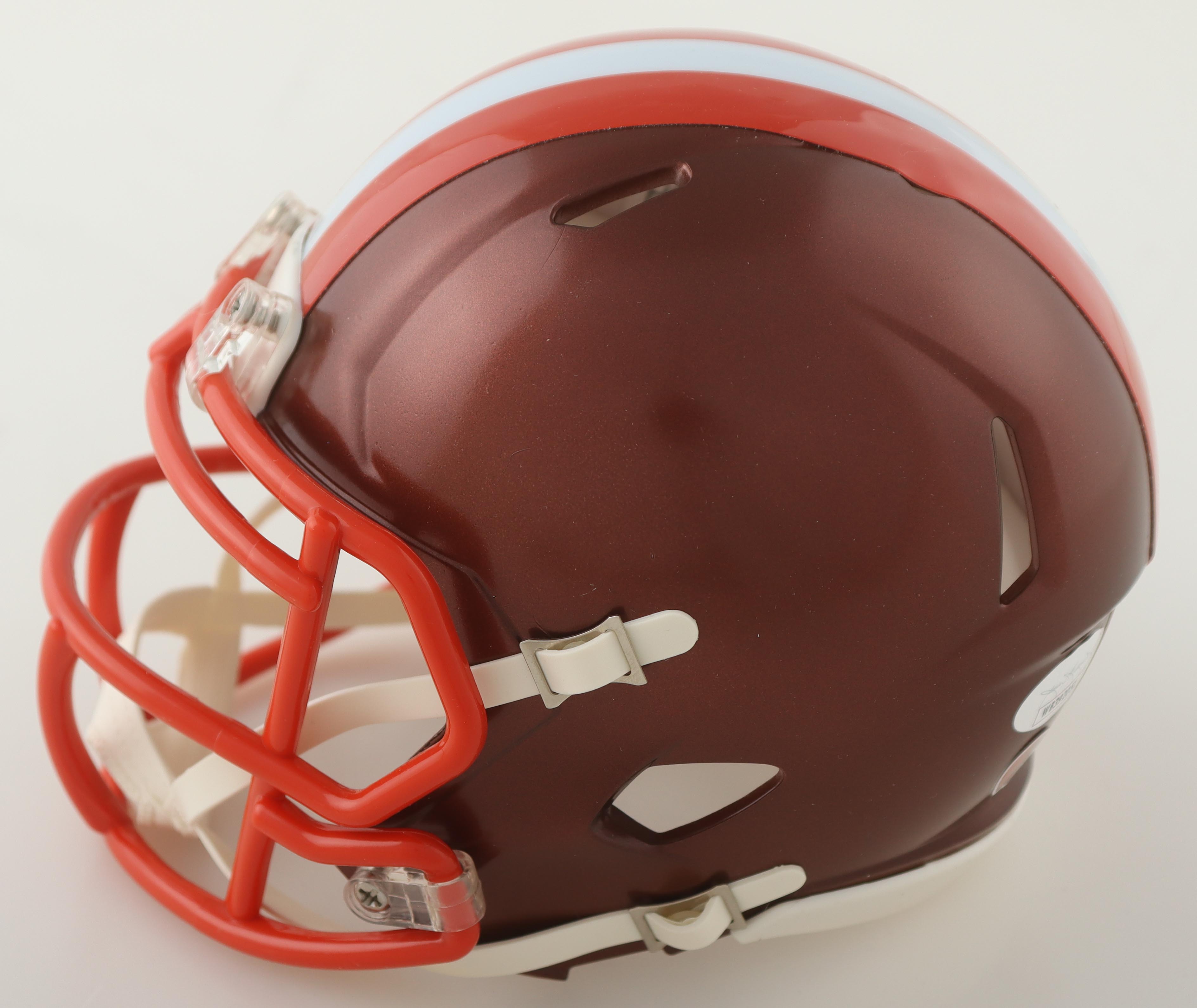 Elijah Moore Signed Browns Flash Alternate Speed Mini Helmet (JSA) at PristineAuction.com Elijah Moore Signed Browns Flash Alternate Speed Mini Helmet (JSA) at PristineAuction.com
