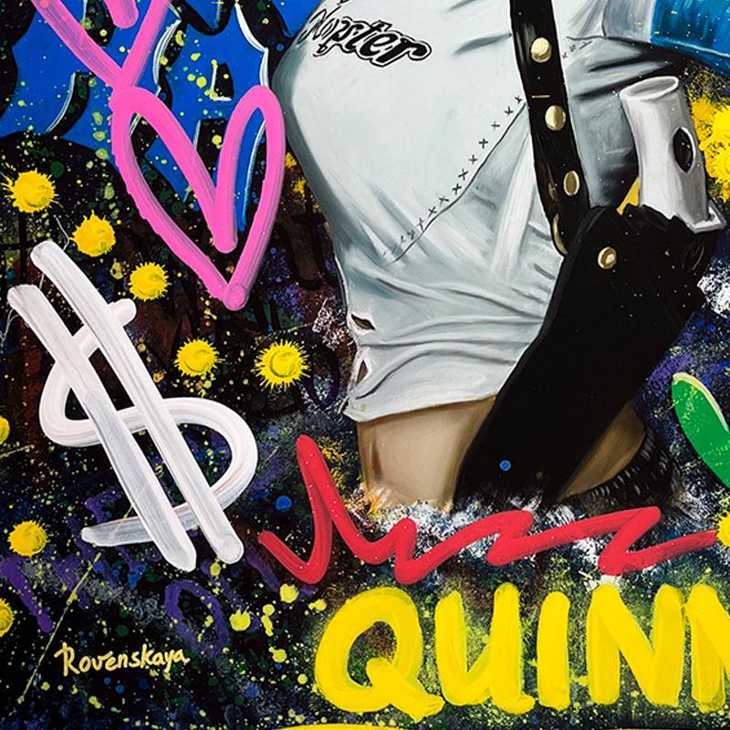 "Harley Quinn is Here" 46x36 Custom Framed One-of-a-Kind Mixed Media on Deckle Edge Paper by Nastya Rovenskaya (PA) at PristineAuction.com "Harley Quinn is Here" 46x36 Custom Framed One-of-a-Kind Mixed Media on Deckle Edge Paper by Nastya Rovenskaya (PA) at PristineAuction.com