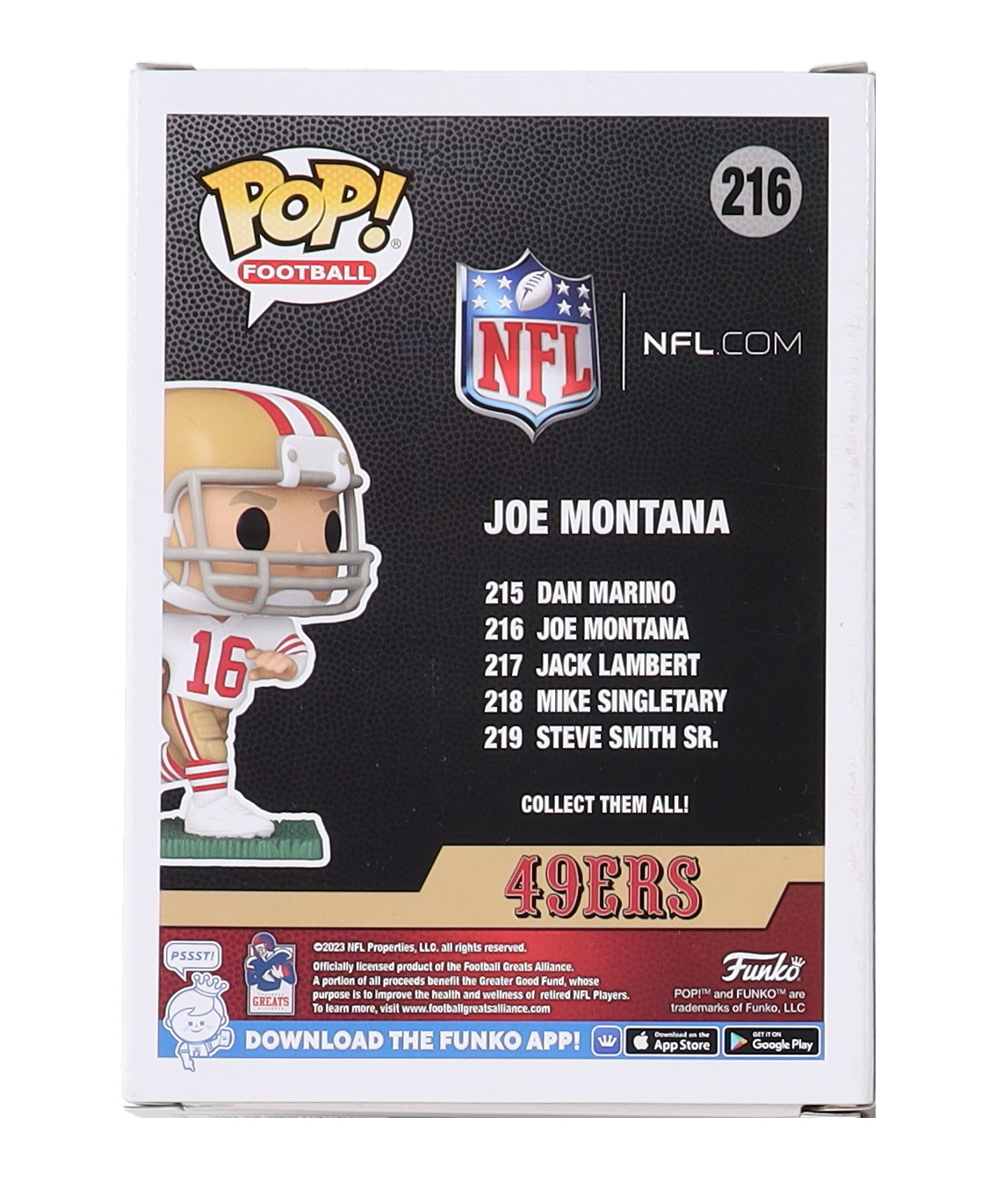 Joe Montana Signed 49ers #216 Funko Pop Vinyl Figure (Montana) at PristineAuction.com Joe Montana Signed 49ers #216 Funko Pop Vinyl Figure (Montana) at PristineAuction.com