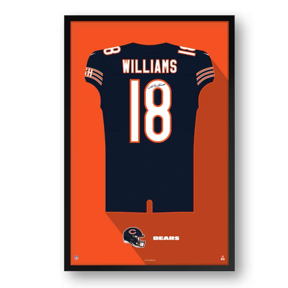Caleb Williams Bears Custom Framed Jersey Art Print at PristineAuction.com Caleb Williams Bears Custom Framed Jersey Art Print at PristineAuction.com