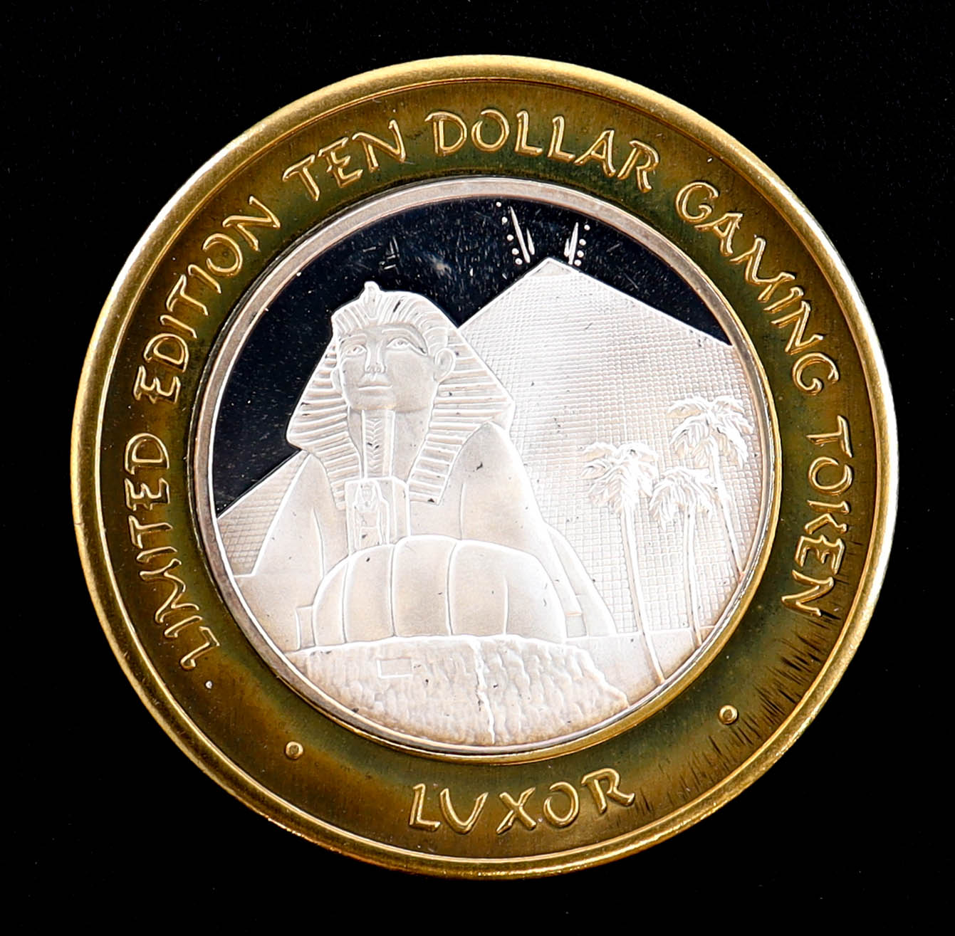 Luxor Las Vegas, Nevada Limited Edition $10 Ten Dollar .999 Pure Silver Gaming Token at PristineAuction.com Luxor Las Vegas, Nevada Limited Edition $10 Ten Dollar .999 Pure Silver Gaming Token at PristineAuction.com