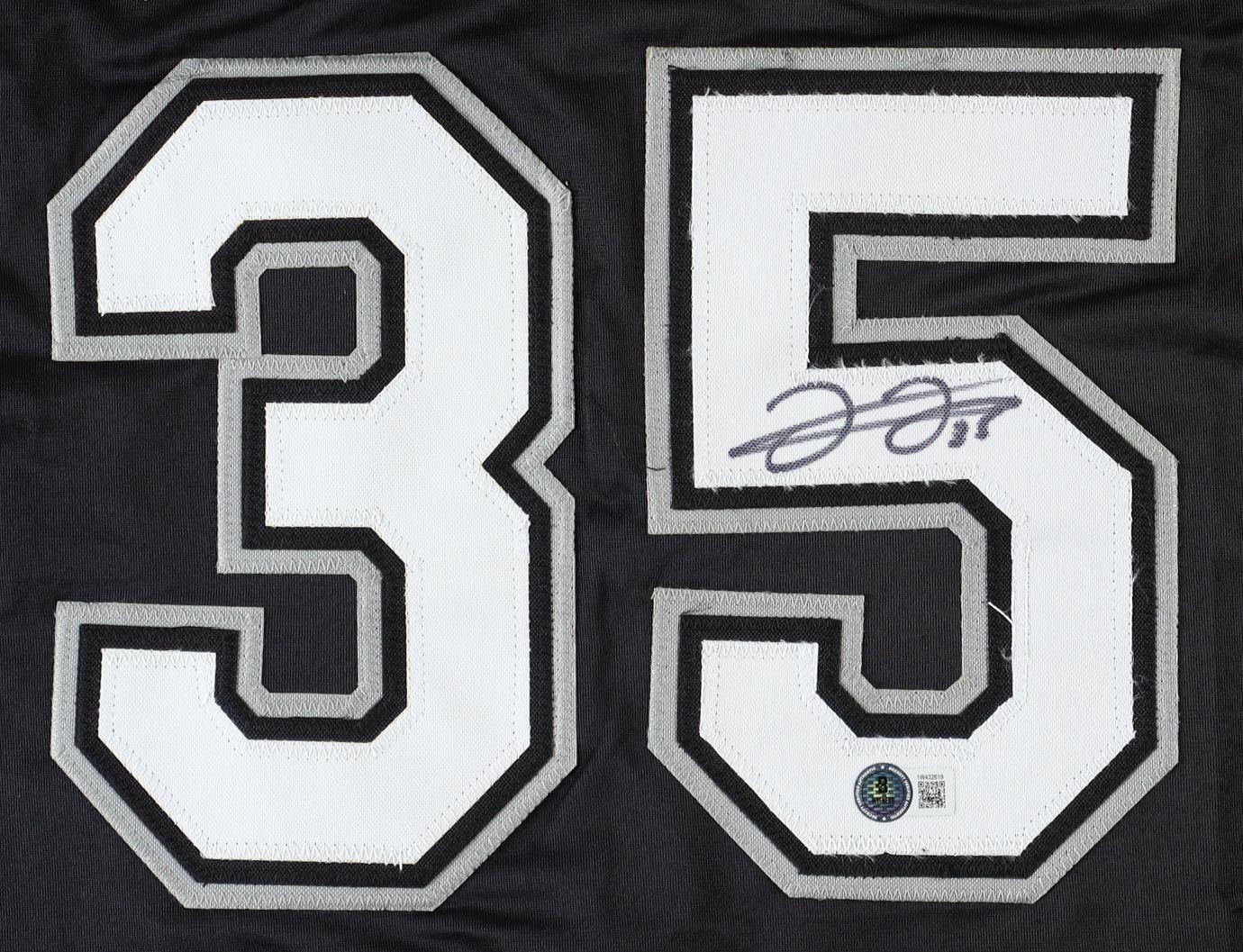 Frank Thomas Signed Career Stat Highlight Jersey (Beckett) at PristineAuction.com Frank Thomas Signed Career Stat Highlight Jersey (Beckett) at PristineAuction.com