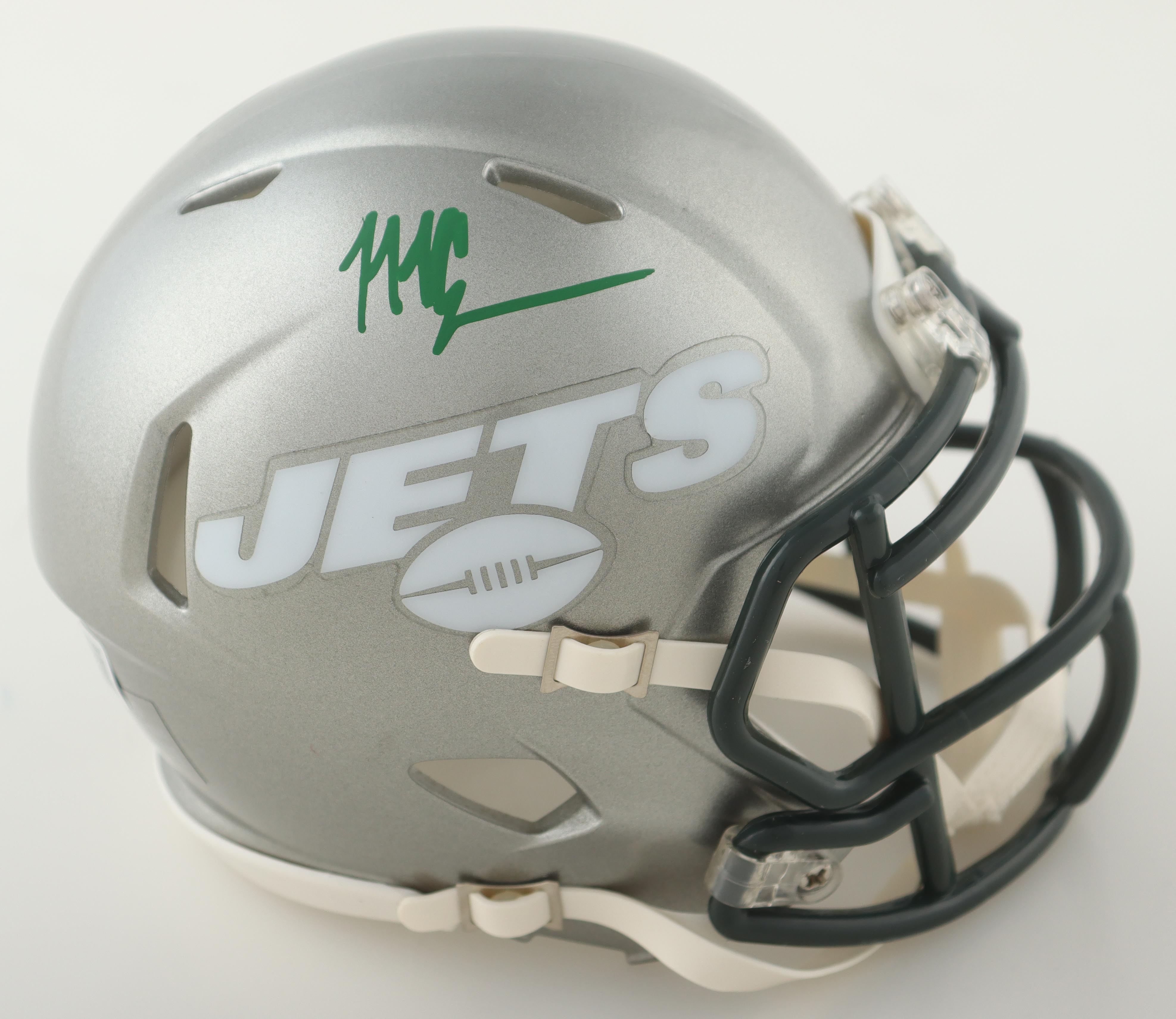 Malachi Corley Signed Jets Flash Alternate Speed Mini Helmet (Beckett) at PristineAuction.com Malachi Corley Signed Jets Flash Alternate Speed Mini Helmet (Beckett) at PristineAuction.com