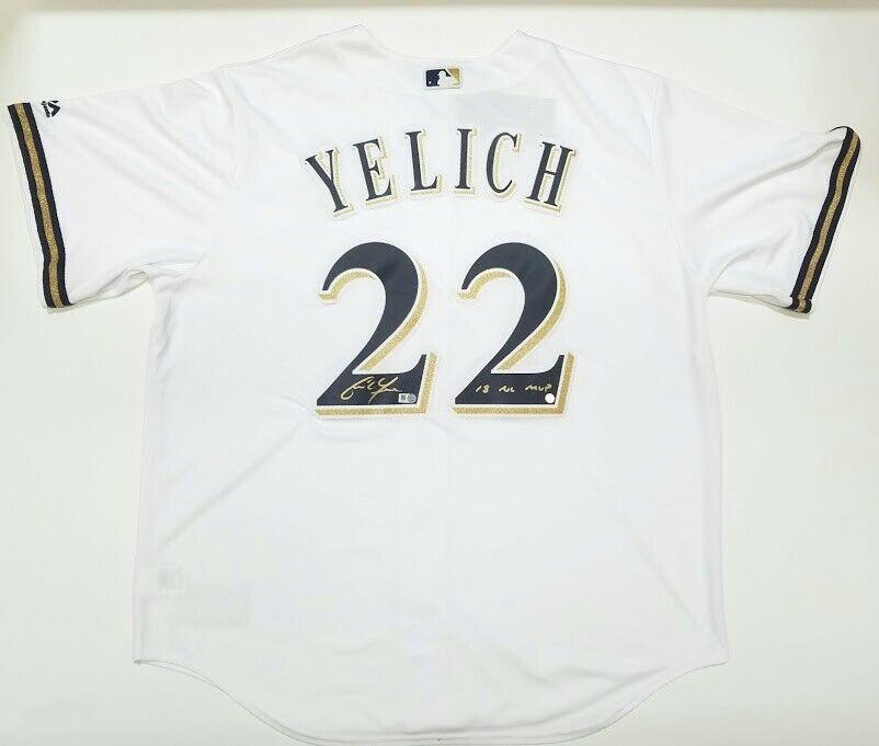 Christian Yelich Signed Authentic Majestic Brewers Jersey Inscribed "18 NL MVP" (Steiner & MLB) at PristineAuction.com Christian Yelich Signed Authentic Majestic Brewers Jersey Inscribed "18 NL MVP" (Steiner & MLB) at PristineAuction.com