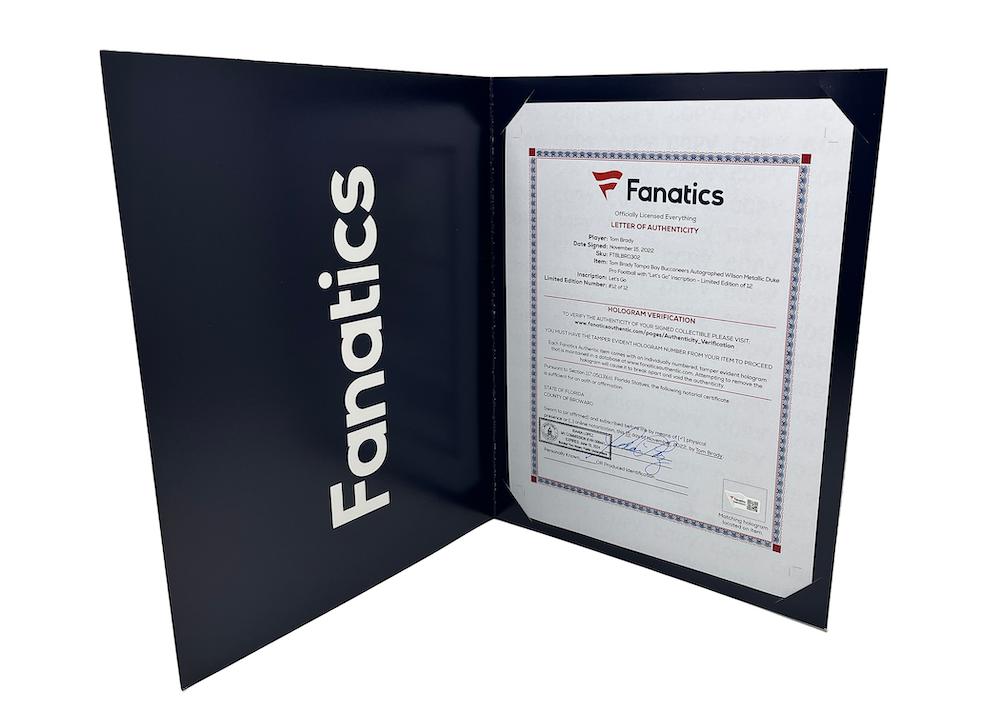 Tom Brady Signed LE Metallic Buccaneers Logo Football Inscribed "Let's Go" (Fanatics) at PristineAuction.com Tom Brady Signed LE Metallic Buccaneers Logo Football Inscribed "Let's Go" (Fanatics) at PristineAuction.com