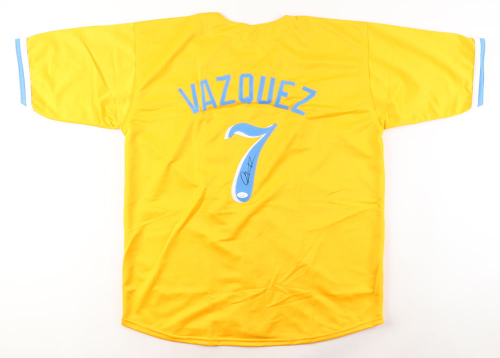 Christian Vazquez Signed Jersey (JSA) at PristineAuction.com Christian Vazquez Signed Jersey (JSA) at PristineAuction.com