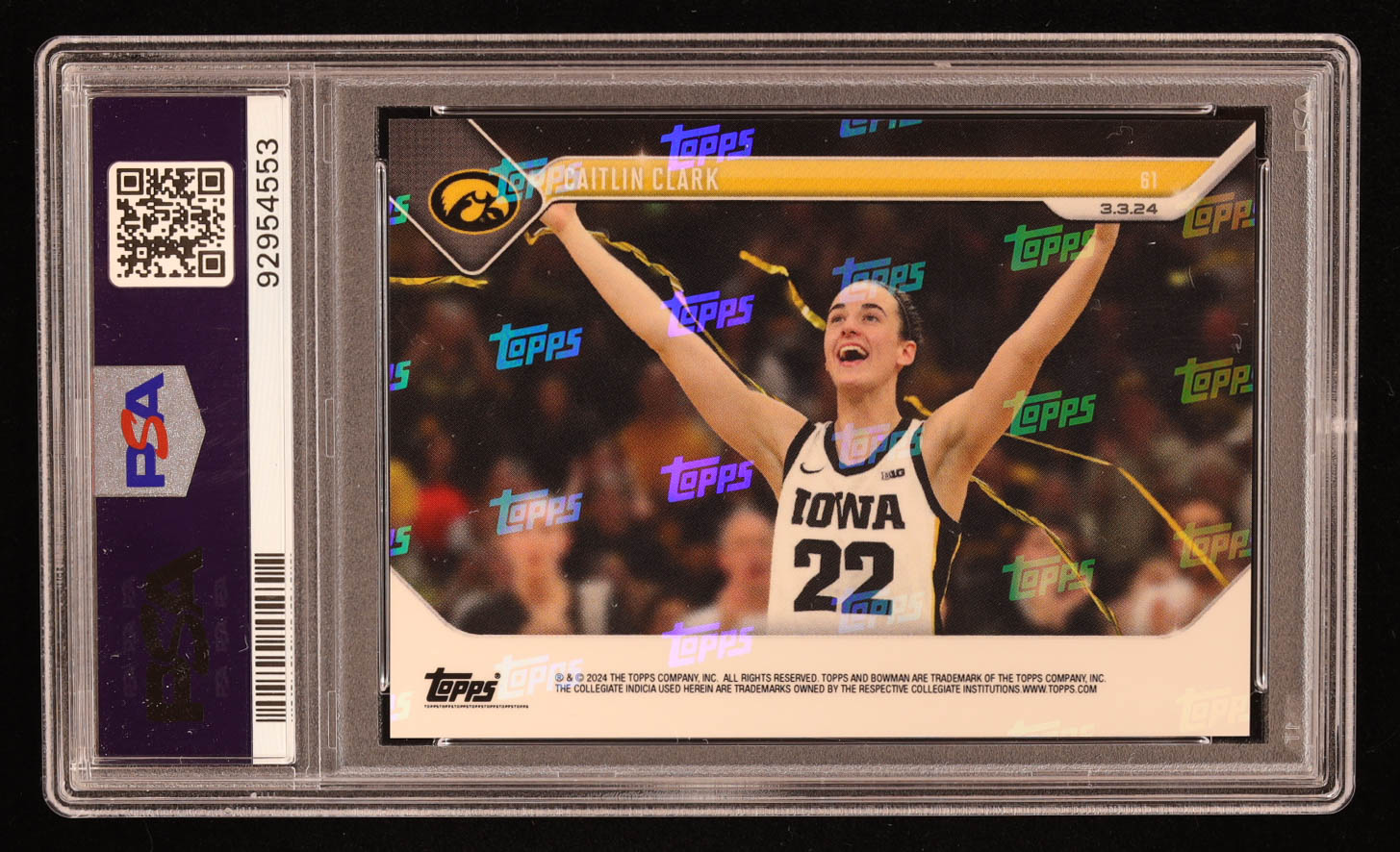 Caitlin Clark 2023-24 Bowman University Now #61 RC (PSA 10) at PristineAuction.com Caitlin Clark 2023-24 Bowman University Now #61 RC (PSA 10) at PristineAuction.com
