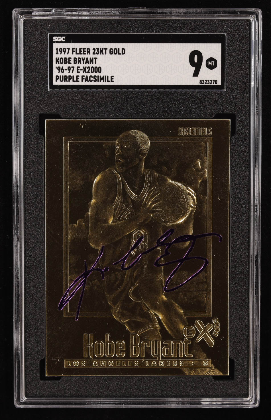 Kobe Bryant 1996-97 Skybox E-X2000 23K Gold RC (SGC 9) at PristineAuction.com Kobe Bryant 1996-97 Skybox E-X2000 23K Gold RC (SGC 9) at PristineAuction.com