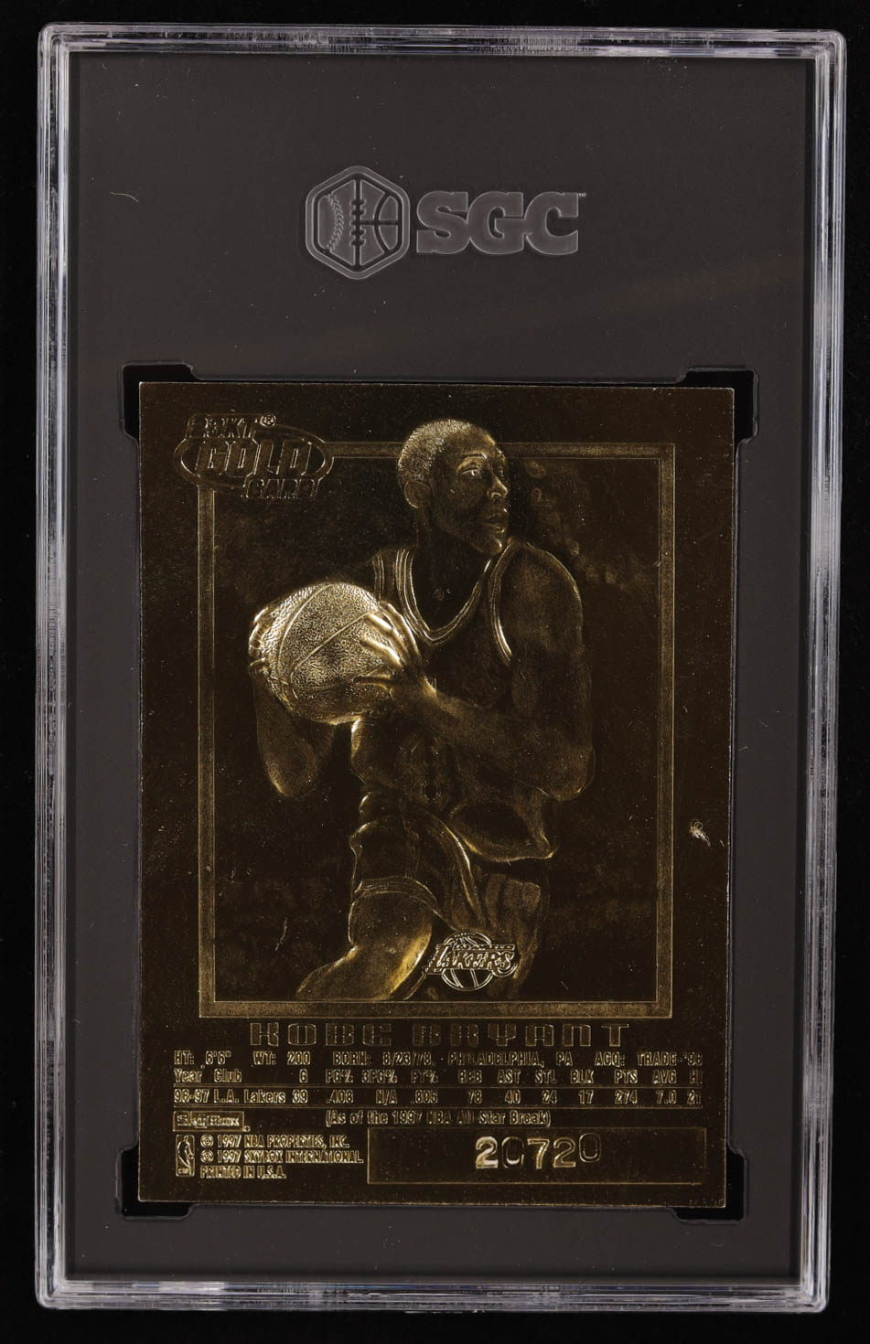 Kobe Bryant 1996-97 Skybox E-X2000 23K Gold RC (SGC 9) at PristineAuction.com Kobe Bryant 1996-97 Skybox E-X2000 23K Gold RC (SGC 9) at PristineAuction.com