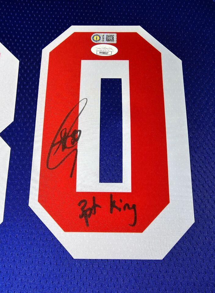 Stephen Curry Signed Warriors Custom Framed Nike Jersey LED Display Inscribed "3PT King" with 2018 Panini Prizm Silver #222 (BGS 9.5) & Signed Sticker on 2021-22 Panini Prizm NBA 75th Logo #14 (BGS) (JSA) at PristineAuction.com Stephen Curry Signed Warriors Custom Framed Nike Jersey LED Display Inscribed "3PT King" with 2018 Panini Prizm Silver #222 (BGS 9.5) & Signed Sticker on 2021-22 Panini Prizm NBA 75th Logo #14 (BGS) (JSA) at PristineAuction.com