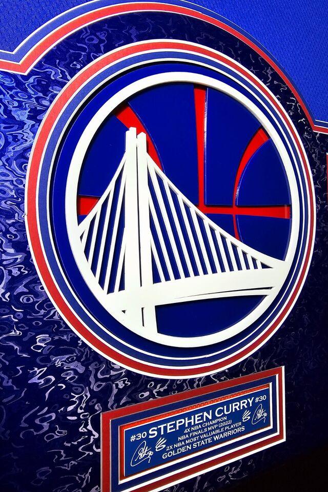 Stephen Curry Signed Warriors Custom Framed Nike Jersey LED Display Inscribed "3PT King" with 2018 Panini Prizm Silver #222 (BGS 9.5) & Signed Sticker on 2021-22 Panini Prizm NBA 75th Logo #14 (BGS) (JSA) at PristineAuction.com Stephen Curry Signed Warriors Custom Framed Nike Jersey LED Display Inscribed "3PT King" with 2018 Panini Prizm Silver #222 (BGS 9.5) & Signed Sticker on 2021-22 Panini Prizm NBA 75th Logo #14 (BGS) (JSA) at PristineAuction.com