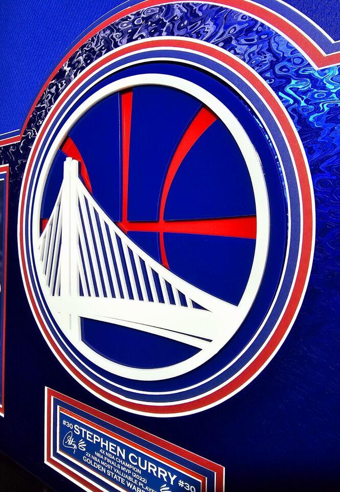 Stephen Curry Signed Warriors Custom Framed Nike Jersey LED Display Inscribed "3PT King" with 2018 Panini Prizm Silver #222 (BGS 9.5) & Signed Sticker on 2021-22 Panini Prizm NBA 75th Logo #14 (BGS) (JSA) at PristineAuction.com Stephen Curry Signed Warriors Custom Framed Nike Jersey LED Display Inscribed "3PT King" with 2018 Panini Prizm Silver #222 (BGS 9.5) & Signed Sticker on 2021-22 Panini Prizm NBA 75th Logo #14 (BGS) (JSA) at PristineAuction.com