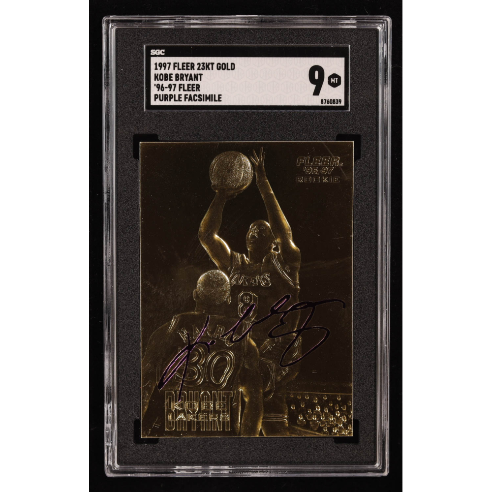 Kobe Bryant 1996-97 Fleer Purple Signature 23Kt Gold RC (SGC 9) at PristineAuction.com