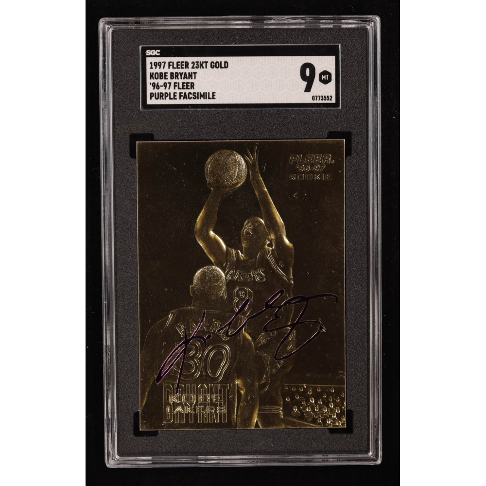 Kobe Bryant 1996-97 Fleer Purple Signature 23Kt Gold RC (SGC 9) at PristineAuction.com