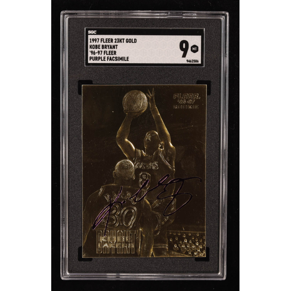 Kobe Bryant 1996-97 Fleer Purple Signature 23Kt Gold RC (SGC 9) at PristineAuction.com