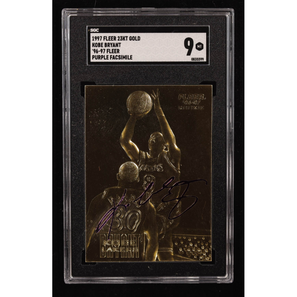 Kobe Bryant 1996-97 Fleer Purple Signature 23Kt Gold RC (SGC 9) at PristineAuction.com