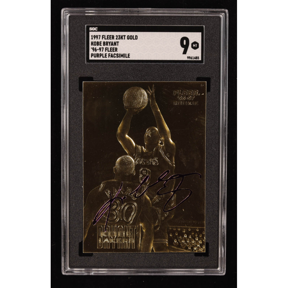 Kobe Bryant 1996-97 Fleer Purple Signature 23Kt Gold RC (SGC 9) at PristineAuction.com