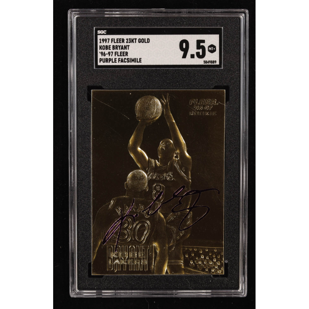 Kobe Bryant 1996-97 Fleer Purple Signature 23Kt Gold RC (SGC 9.5) at PristineAuction.com Kobe Bryant 1996-97 Fleer Purple Signature 23Kt Gold RC (SGC 9.5) at PristineAuction.com