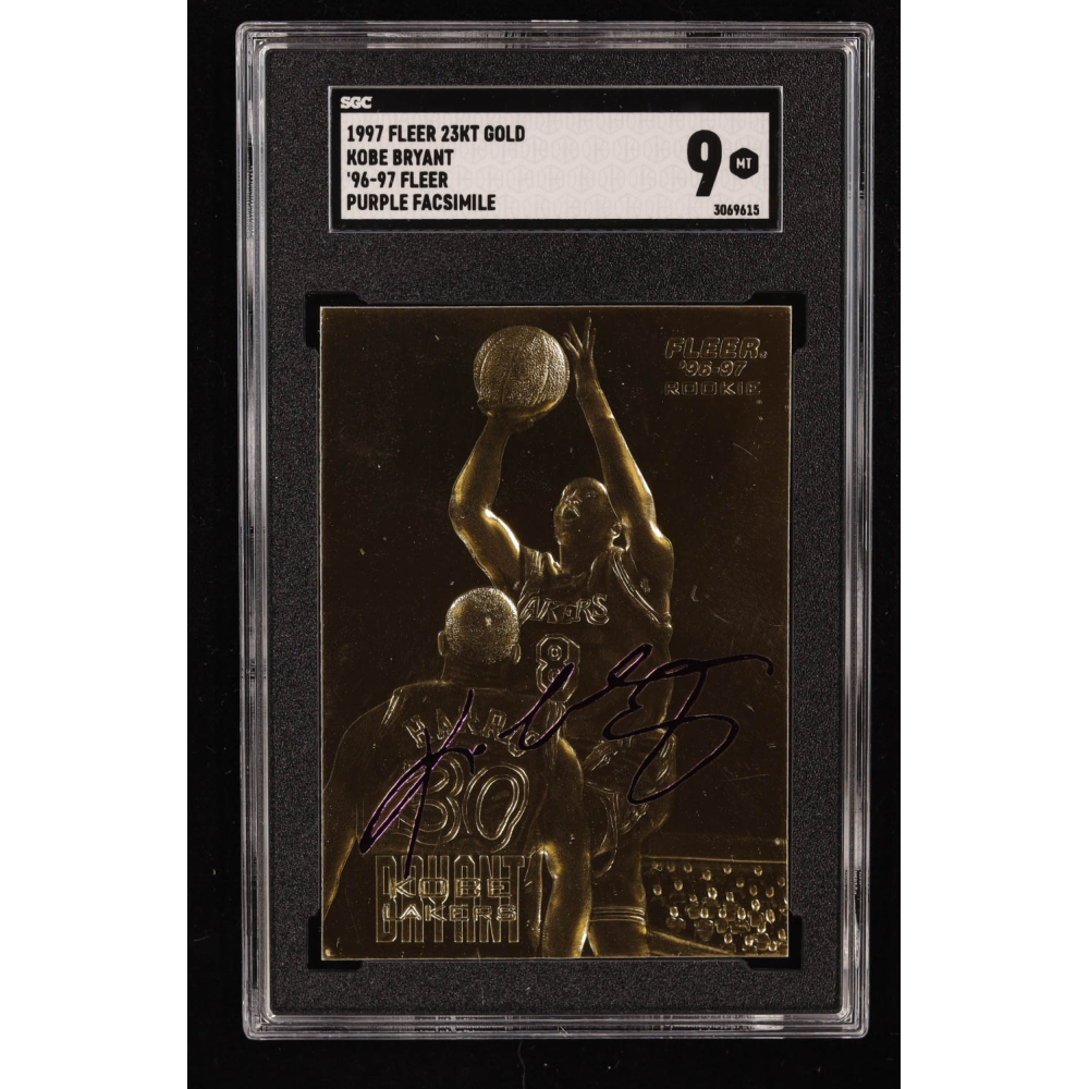 Kobe Bryant 1996-97 Fleer Purple Signature 23Kt Gold RC (SGC 9) at PristineAuction.com