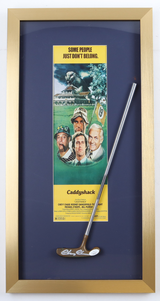 Chevy Chase Signed "Caddyshack" Custom Framed Putter Display With Poster Print (JSA) at PristineAuction.com Chevy Chase Signed "Caddyshack" Custom Framed Putter Display With Poster Print (JSA) at PristineAuction.com