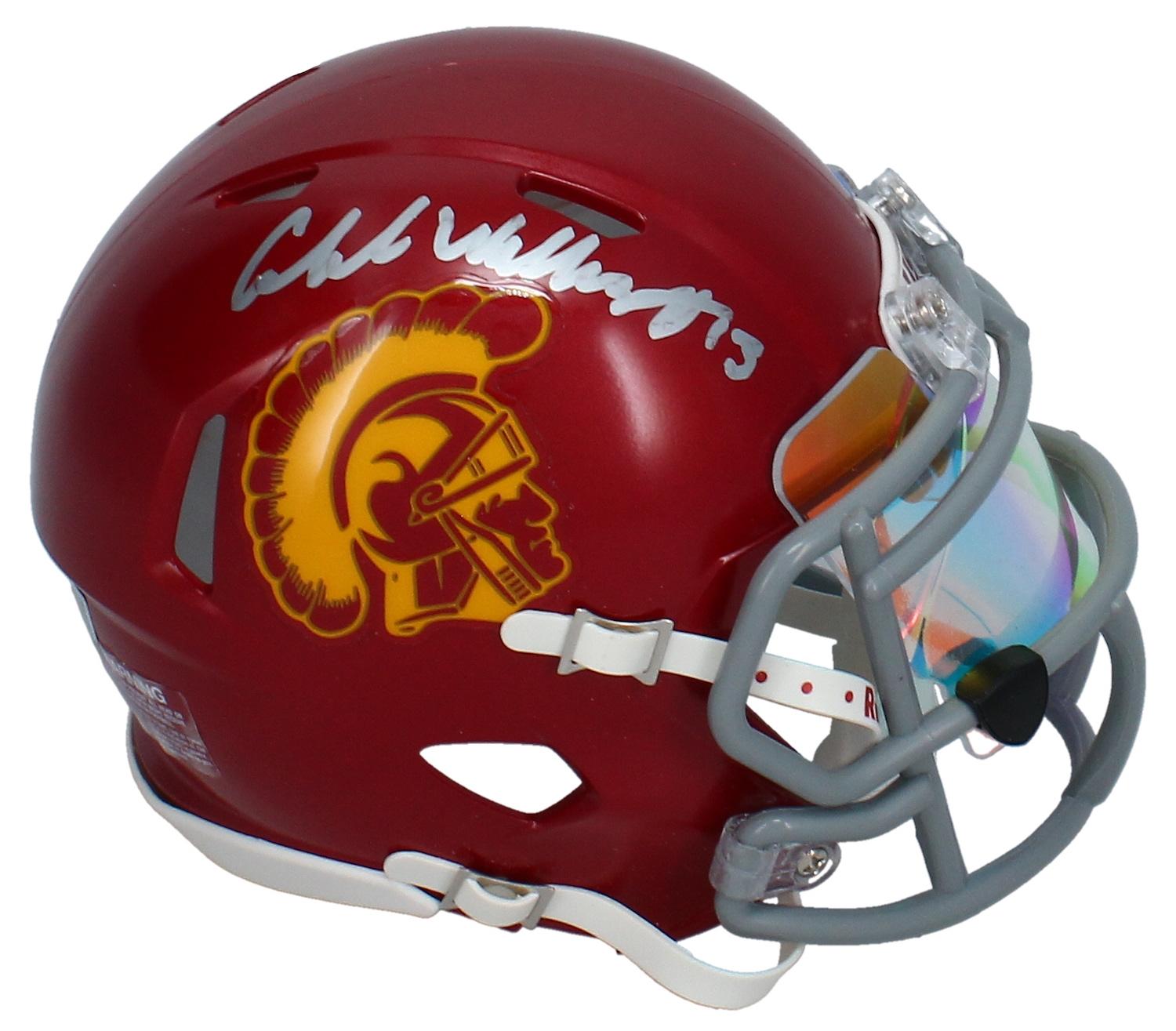 Caleb Williams Signed USC Trojans Speed Mini Helmet with Custom Visor (Fanatics) at PristineAuction.com Caleb Williams Signed USC Trojans Speed Mini Helmet with Custom Visor (Fanatics) at PristineAuction.com