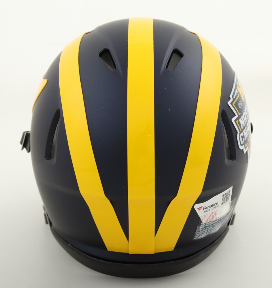 Jim Harbaugh Signed Michigan Wolverines 2023 National Champions Speed Mini Helmet (Fanatics) at PristineAuction.com Jim Harbaugh Signed Michigan Wolverines 2023 National Champions Speed Mini Helmet (Fanatics) at PristineAuction.com
