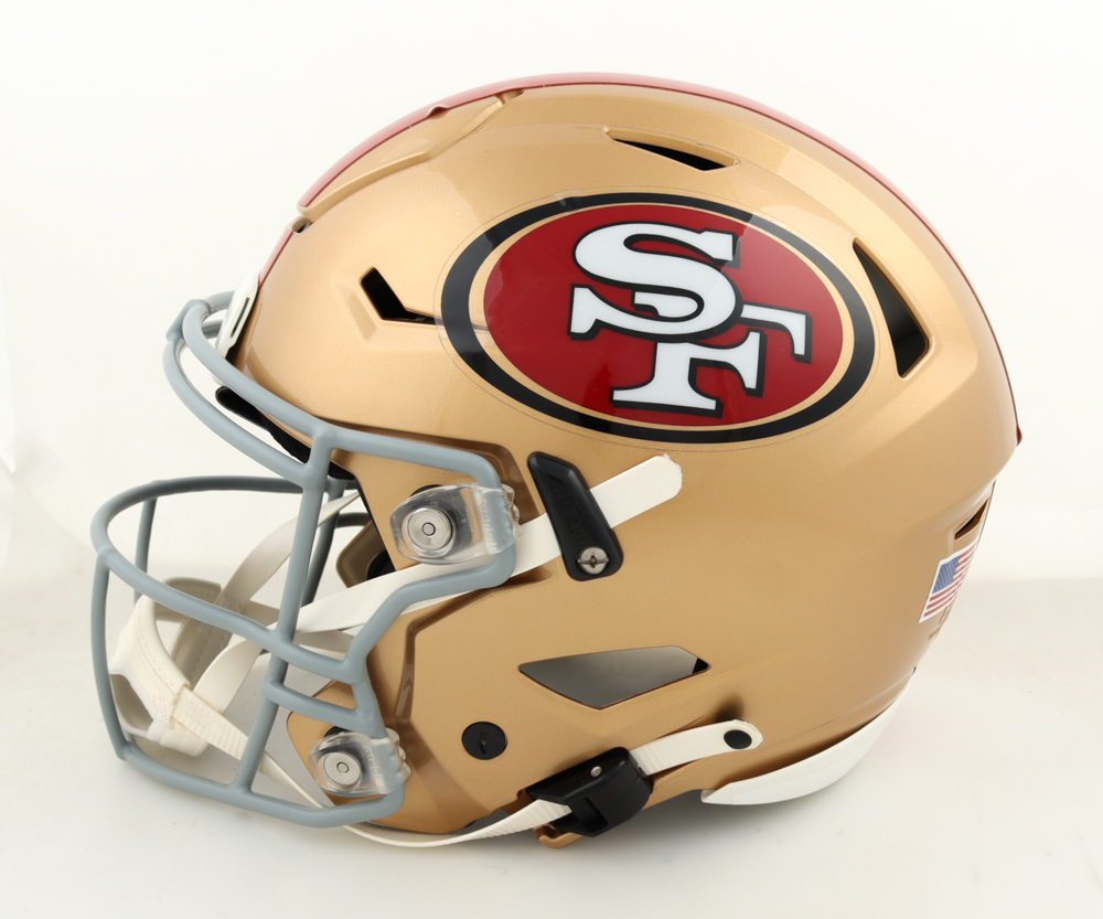 Christian McCaffrey Signed 49ers Full-Size Authentic On-Field Speed-Flex Helmet Inscribed "23 OPOY" (Fanatics) at PristineAuction.com Christian McCaffrey Signed 49ers Full-Size Authentic On-Field Speed-Flex Helmet Inscribed "23 OPOY" (Fanatics) at PristineAuction.com
