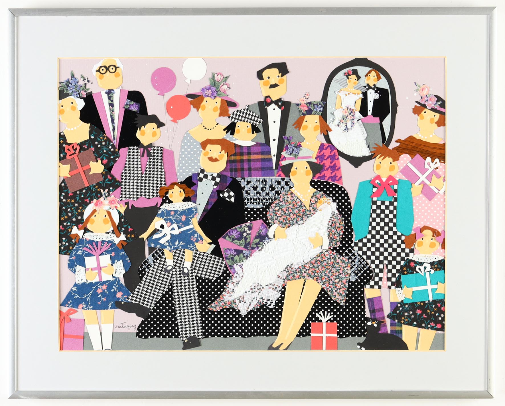 Claudette Castonguay Custom Framed Original Collage (PA) at PristineAuction.com Claudette Castonguay Custom Framed Original Collage (PA) at PristineAuction.com