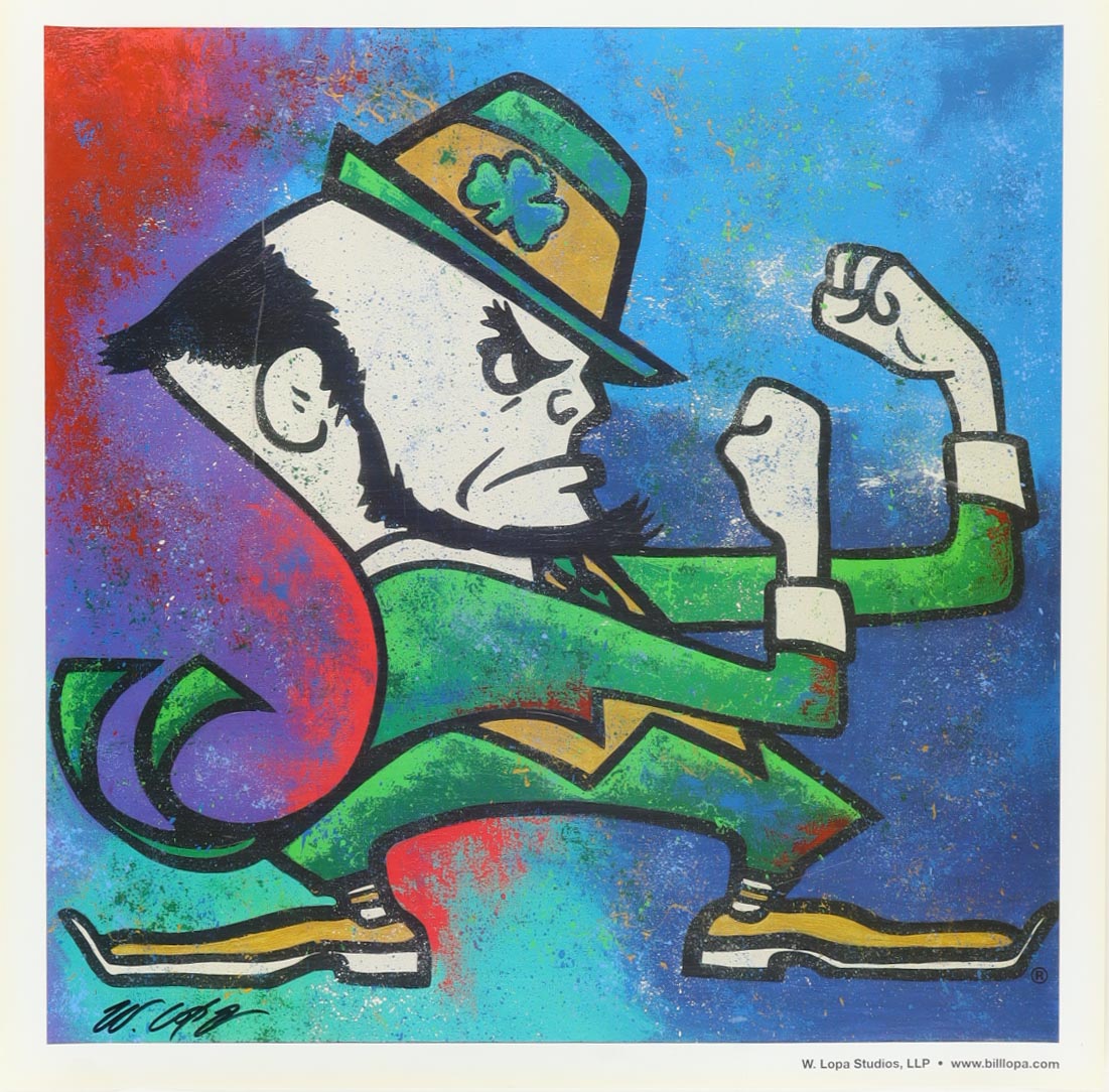 William Lopa Signed Notre Dame Fighting Irish 24x24 Poster (PA) at PristineAuction.com William Lopa Signed Notre Dame Fighting Irish 24x24 Poster (PA) at PristineAuction.com