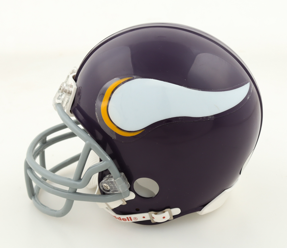 Paul Krause Signed Vikings Throwback Mini Helmet Inscribed "HOF 98" & "81 INT" (Schwartz) at PristineAuction.com Paul Krause Signed Vikings Throwback Mini Helmet Inscribed "HOF 98" & "81 INT" (Schwartz) at PristineAuction.com
