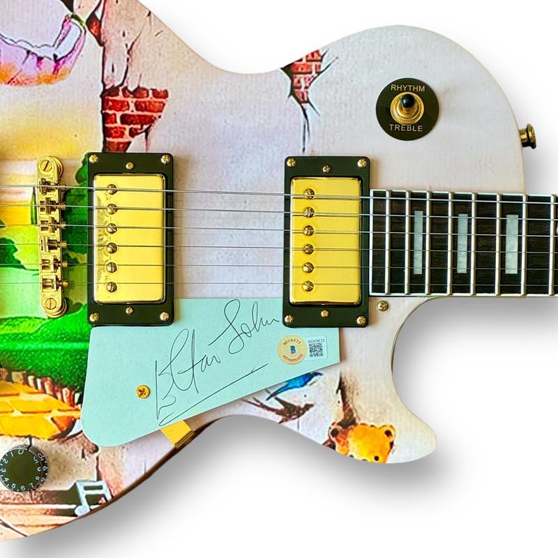 Elton John Signed 39" Electric Les Paul Style Guitar (Beckett) at PristineAuction.com Elton John Signed 39" Electric Les Paul Style Guitar (Beckett) at PristineAuction.com