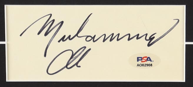 Muhammad Ali Signed Custom Framed Cut Display with Boxing Robe (PSA) at PristineAuction.com Muhammad Ali Signed Custom Framed Cut Display with Boxing Robe (PSA) at PristineAuction.com