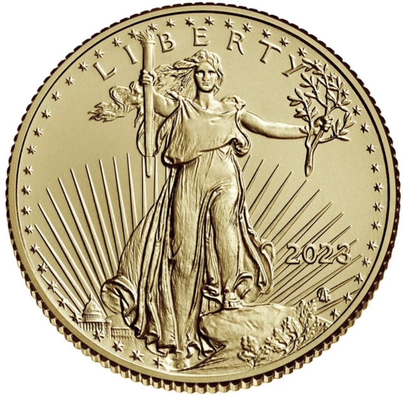 Tube of (50) 1/10 oz Gold American Eagle $5 Coins at PristineAuction.com Tube of (50) 1/10 oz Gold American Eagle $5 Coins at PristineAuction.com