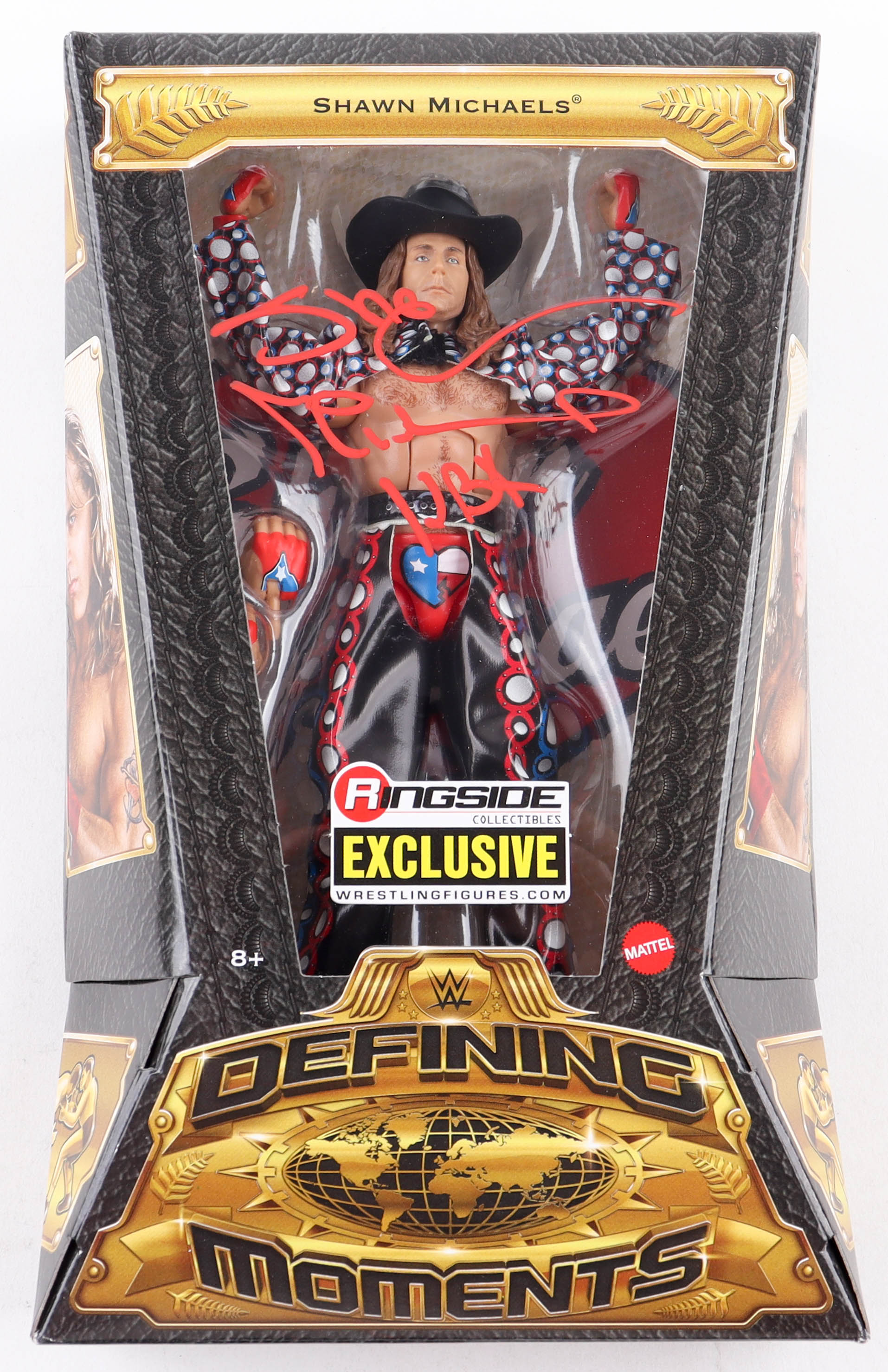 Shawn Michaels Signed WWE Defining Moments Action Figure Inscribed "HBK" (Beckett) at PristineAuction.com Shawn Michaels Signed WWE Defining Moments Action Figure Inscribed "HBK" (Beckett) at PristineAuction.com