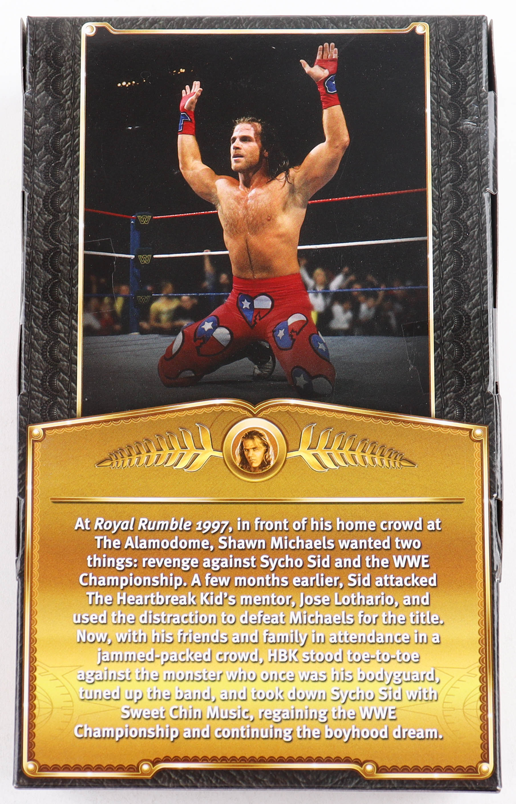 Shawn Michaels Signed WWE Defining Moments Action Figure Inscribed "HBK" (Beckett) at PristineAuction.com Shawn Michaels Signed WWE Defining Moments Action Figure Inscribed "HBK" (Beckett) at PristineAuction.com