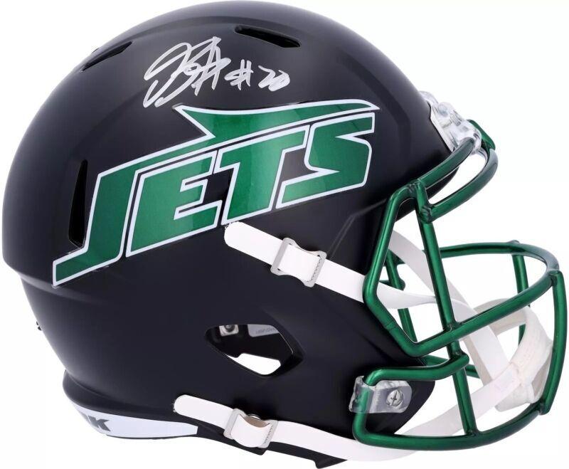Breece Hall Signed Jets Full-Size Alternate Speed Helmet (Fanatics) at PristineAuction.com Breece Hall Signed Jets Full-Size Alternate Speed Helmet (Fanatics) at PristineAuction.com