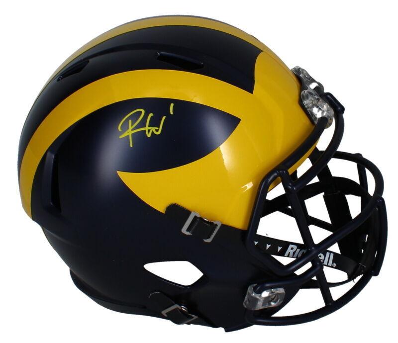 Roman Wilson Signed Michigan Wolverines Full-Size Speed Helmet (Beckett) at PristineAuction.com Roman Wilson Signed Michigan Wolverines Full-Size Speed Helmet (Beckett) at PristineAuction.com
