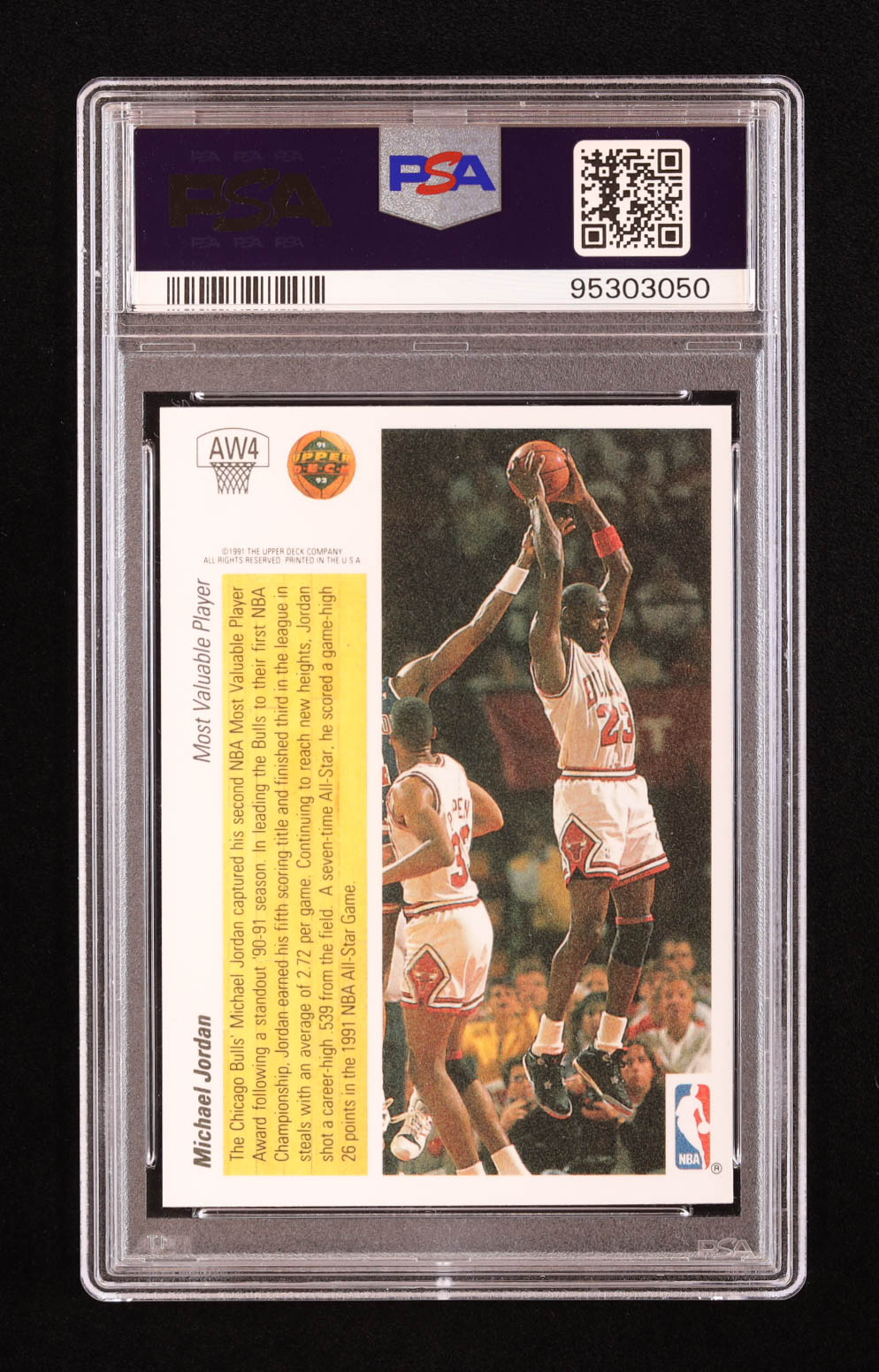 Michael Jordan 1991-92 Upper Deck Award Winner Holograms #AW4 MVP (PSA 8) at PristineAuction.com Michael Jordan 1991-92 Upper Deck Award Winner Holograms #AW4 MVP (PSA 8) at PristineAuction.com