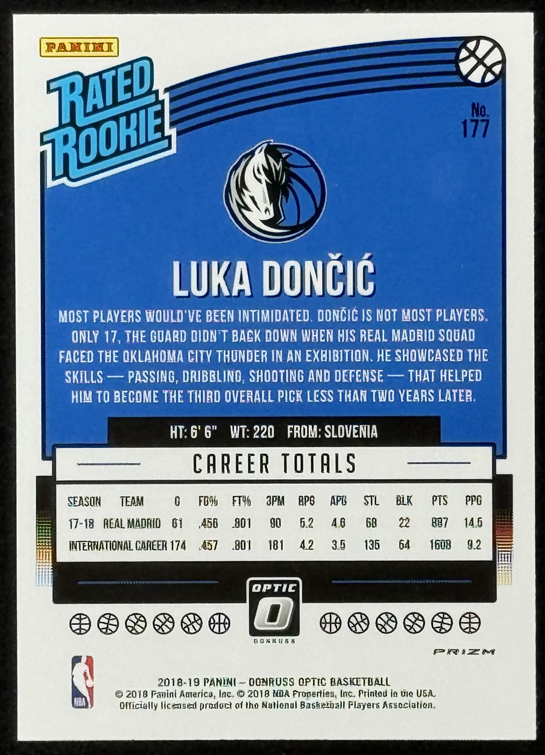 Luka Doncic 2018-19 Donruss Optic Shock #177 RR RC at PristineAuction.com Luka Doncic 2018-19 Donruss Optic Shock #177 RR RC at PristineAuction.com
