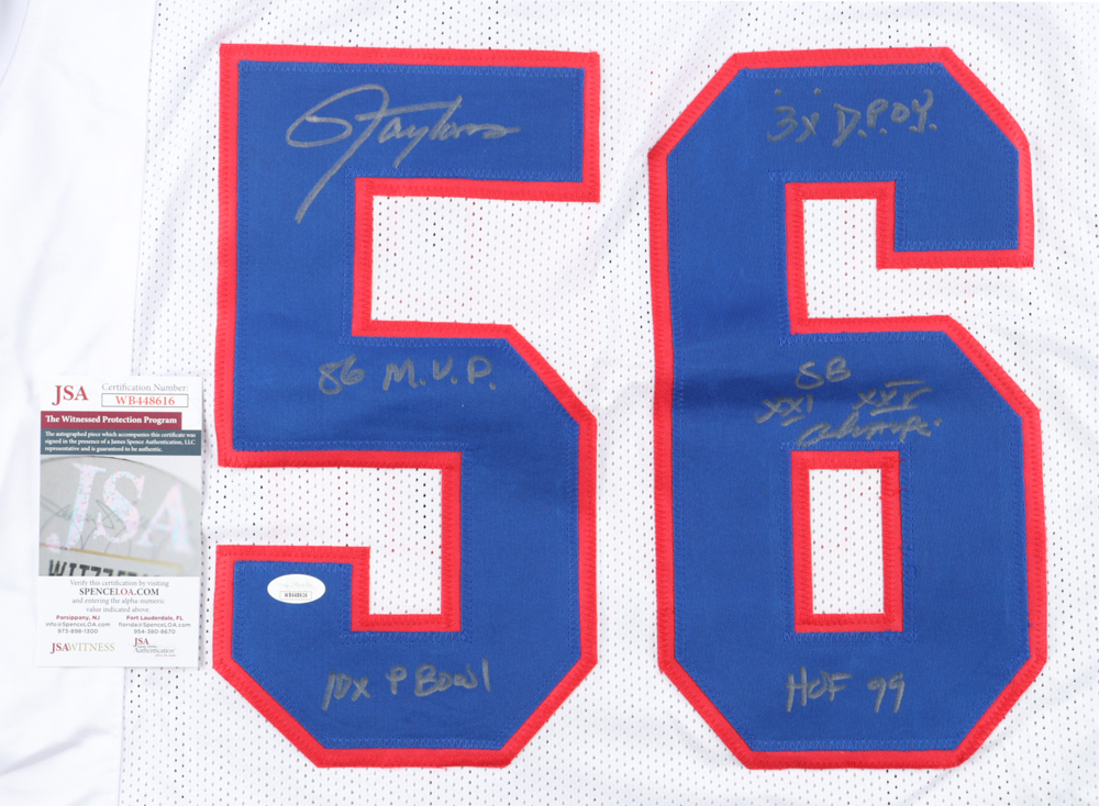 Lawrence Taylor Signed Jersey With (5) Career Stat Inscriptions (JSA) at PristineAuction.com Lawrence Taylor Signed Jersey With (5) Career Stat Inscriptions (JSA) at PristineAuction.com