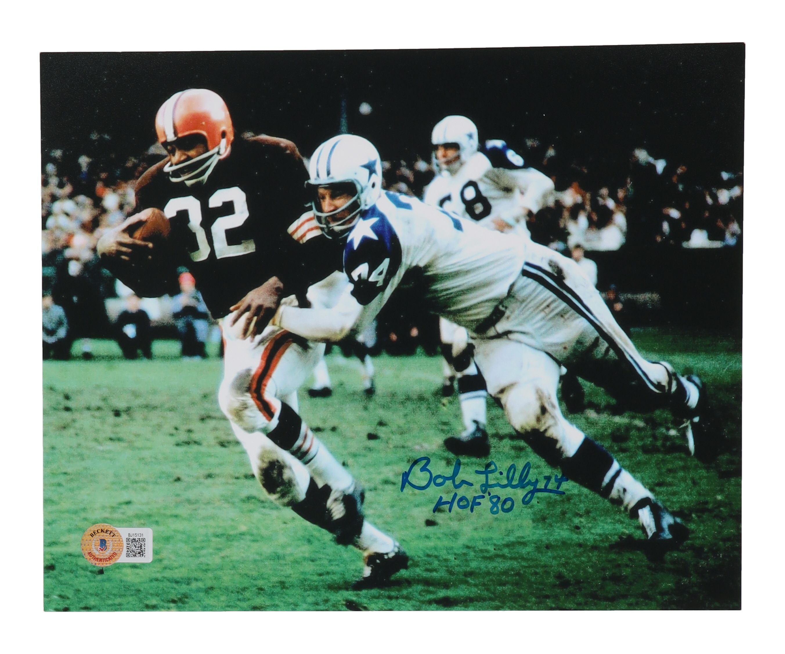 Bob Lilly Signed Browns 8x10 Photo Inscribed "HOF '80" (Beckett) at PristineAuction.com Bob Lilly Signed Browns 8x10 Photo Inscribed "HOF '80" (Beckett) at PristineAuction.com