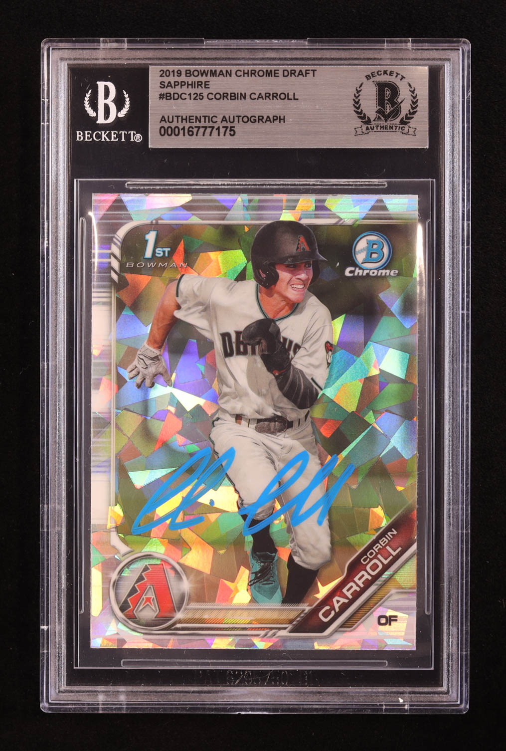 Corbin Carroll Signed 2019 Bowman Chrome Draft Sapphire #BDC125 RC (BGS) at PristineAuction.com Corbin Carroll Signed 2019 Bowman Chrome Draft Sapphire #BDC125 RC (BGS) at PristineAuction.com
