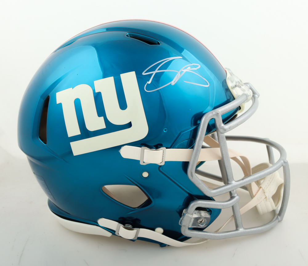 Saquon Barkley Signed Giants Full-Size Authentic On-Field Speed Helmet (Panini & Steiner) at PristineAuction.com Saquon Barkley Signed Giants Full-Size Authentic On-Field Speed Helmet (Panini & Steiner) at PristineAuction.com