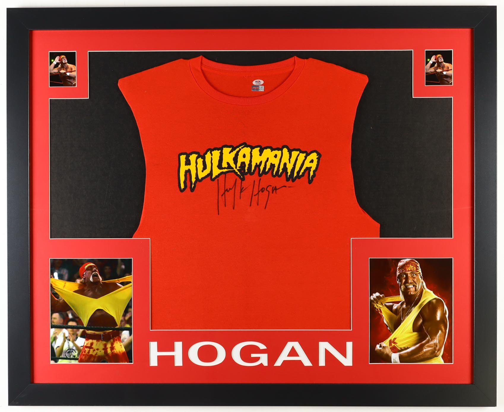Hulk Hogan Signed Custom Framed "Hulkamania" T-Shirt (PSA & PIA) at PristineAuction.com Hulk Hogan Signed Custom Framed "Hulkamania" T-Shirt (PSA & PIA) at PristineAuction.com